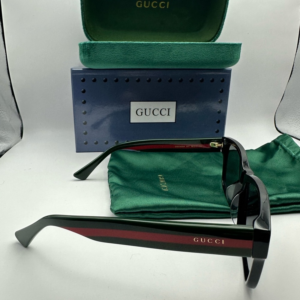 NEW GUCCI GG0340S 006 BLACK/MULTICOLOR GREY MENS SUNGLASSES - Picture 8 of 10